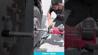 Powerful Wrench Mechanic Tools is Removing Nuts for Tire Repair