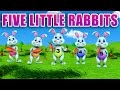 Five little rabbits jumping on the bed nursery rhyme  lollipop kids tv