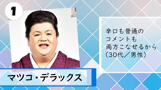 マツコ・デラックスが2連覇　『第3回 好きな“芸能界のご意見番”ランキング』