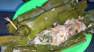 pepes jantung pisang   telor ternyata enak bangett !!!