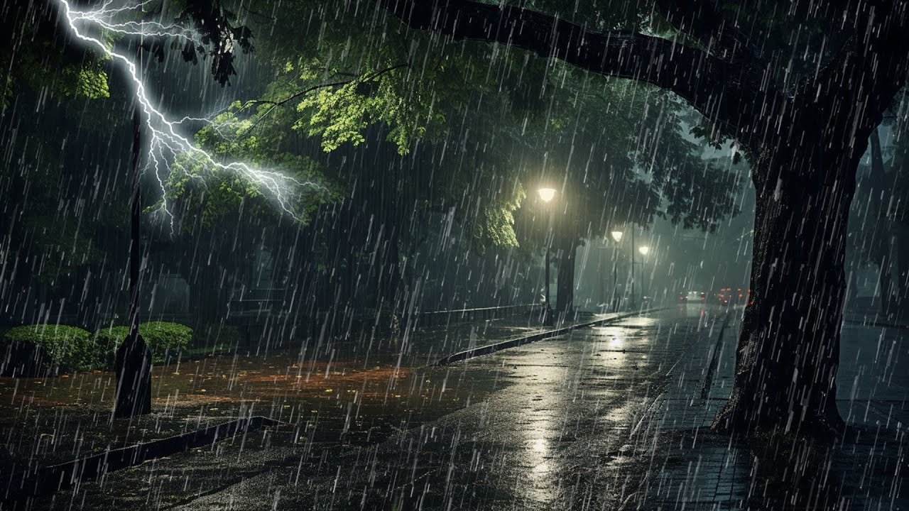Sonido de lluvia relajante para dormir -Lluvia y Truenos en parque ...