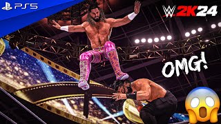 WWE 2K24 - Seth Rollins (c) vs. Roman Reigns (c) - WrestleMania Main Event Match | PS5™ [4K60]