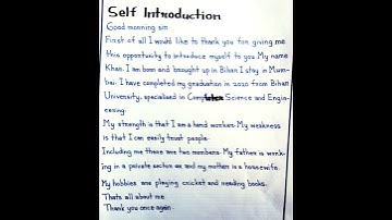 self introduction in english for college students
