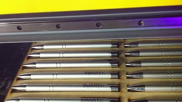 Mimaki UV LED Printing on pens with simple jig