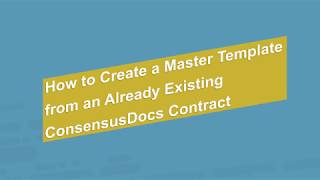 Famous How to Create a Master Template from an Already Existing Contract Wealth