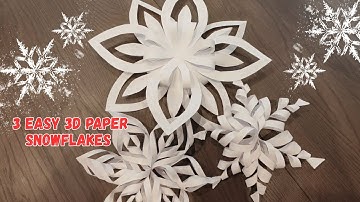 3 Easy 3D Paper Snowflakes ❄️ | DIY Winter & Christmas Craft Ideas