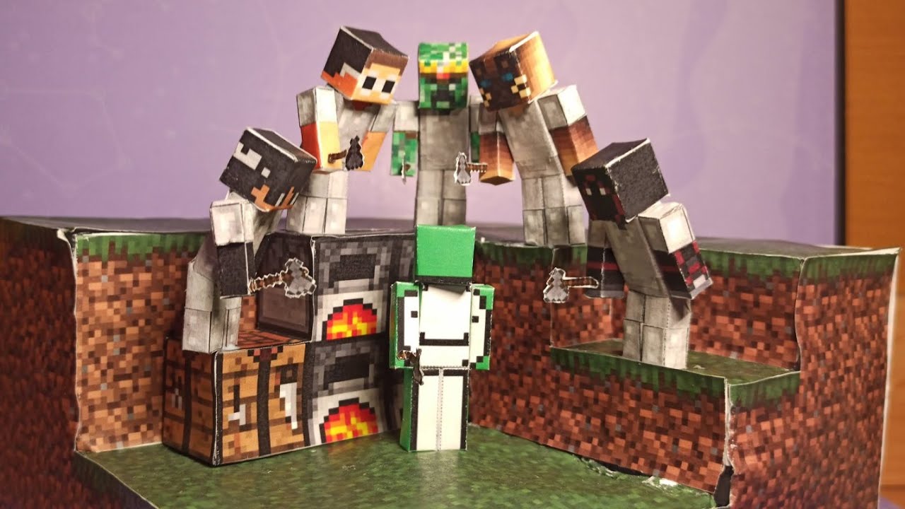 How to make paper Minecraft Speedrunner vs 5 hunters . Minecraft Papercraft  