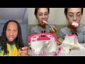 Must watch  did she just eat all that cake off  this is beyond crazy