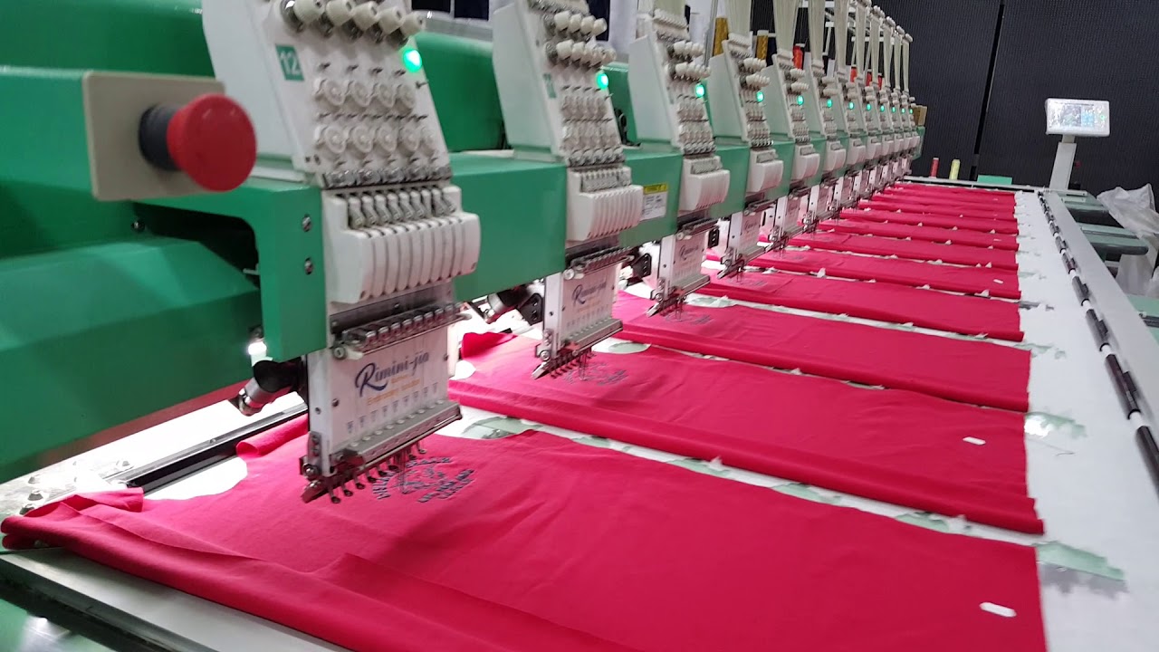 ماكينة التطريز بالكمبيوتر من شركة ريميني للملابس الجاهزة والتطريز وطباعة المنسوجات