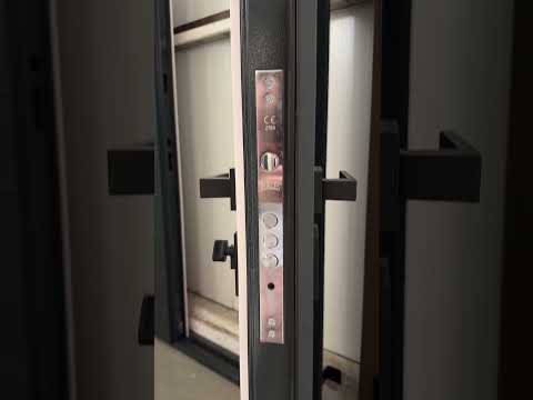 Двери входные металлические уличные Краска МДФ/МДФ Рал 7016 Адель стеклопакет 1200х2040х90 Левое/Правое, видео 1