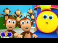 Five Little Monkeys, Nursery Rhyme & Cartoon Video for Babies by Bob The Train