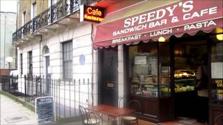 A visit to Speedy's Cafe in London, used in the BBC series Sherlock