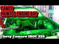 How To Paint Engine Bay CANDY GREEN CHEVY CAMARO IROC Z28 3rd GEN F-BODY Painting Door Jambs On Car