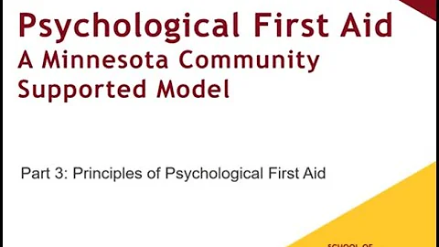 Psychological First Aid Part 3: Principles of Psychological First Aid