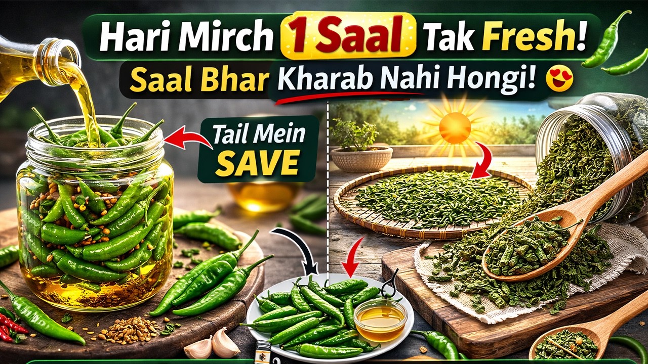 Hari Mirch Store Karne Ka Tarika  2 Asan Tareeqay Jo Saal Bhar Chalen! || By Mama Taste Secrets