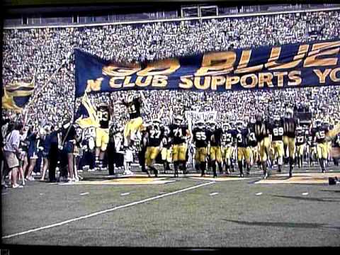 An overzealous Zoltan Mesko, Michigan's All-American punter, over cooked the Go Blue banner heading onto the field before the Western Michigan game in Ann Ar...