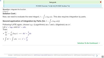 Integrals NCERT Section 7.6 Part 17 #SATHEE_ENGG #swayamprabha #engineeringexams