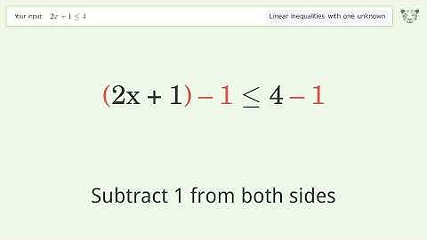 Solving Linear Inequalities: 2x+1 is Smaller Than or Equal to 4