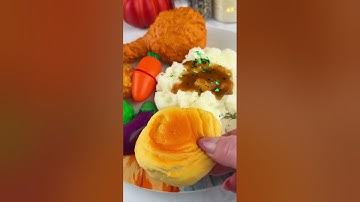 Making School Lunch with 🍗 THANKSGIVING Fidget Food Satisfying Video ASMR! #fidgets #asmr 🥦🌽🥕