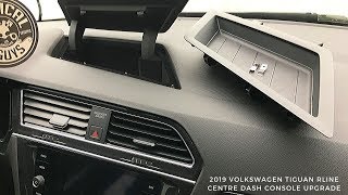 2019 Tiguan R-Line front central console storage box holder install