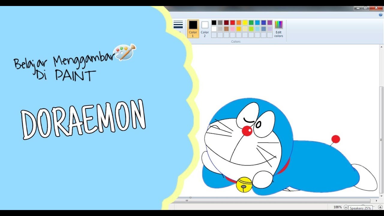  Menggambar  DORAEMON di Ms PAINT  Belajar  Menggambar  Di 