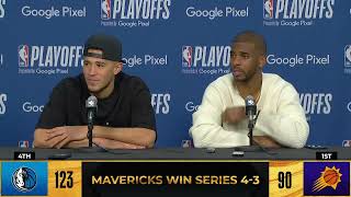 Chris Paul & Devin Booker Postgame Interview - Game 7 | Mavericks vs Suns | 2022 NBA Playoffs