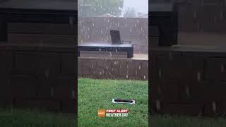 Rain pours down in Mesa neighborhood