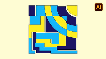 Color Block Geometric Background with Black Border | Adobe Illustrator Tutorial