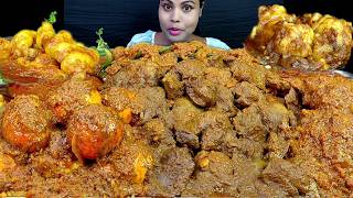 Eating Show Egg Curry With Rice Chicken Liver Curry Chicken Curry Mutton Fat Curry Asmr Eating Video