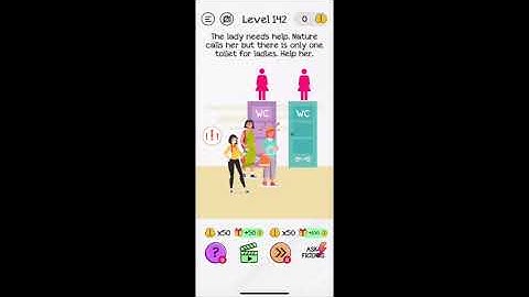 Braindom Level 142 Poorly lady is in a difficult position... Answers and Walkthrough