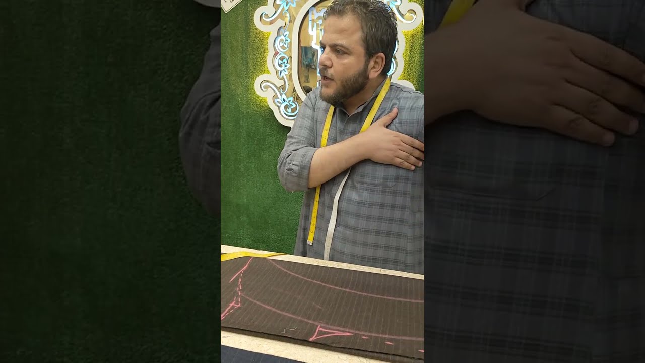 #قص الجلابية البلدي الصعيدي مقاس كبير جامبو  تعليم الخياطة والتفصيل الرجالي مقاس كبير خاص