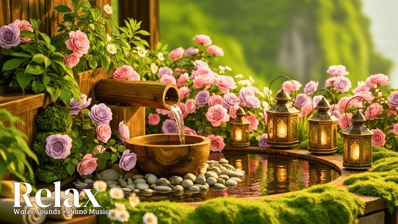 Healing of the Mind 🌿 Bamboo Water Sounds & Relaxing Music, Anxiety Relief