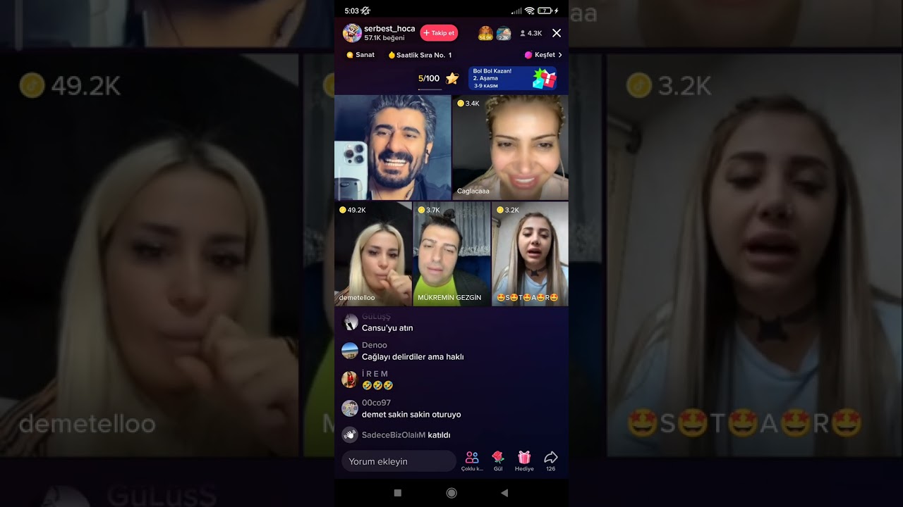 Cansum tatlı Çağlaaca Kavgası Tiktok Canlı Yayın
