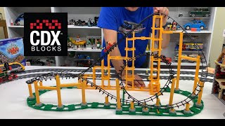 CDX BLOCKS SIDEWINDER LOOPING ROLLER COASTER Speed Build and Test