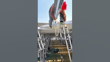 Steel structure factory roof installation process  #metalwelding #machine #stickwelding