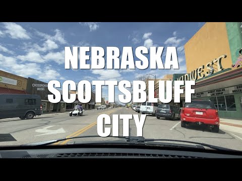 Nebraska Scottsbluff City Downtown & Neighborhood People Living Life Enjoying The Weather Midwest