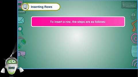 Chapter 7 - Editing in MS Excel 2010 Part 5 - Inserting Columns and Inserting Rows |Class 5 Computer