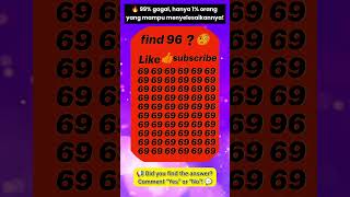 99% orang gagal tantangan ini ❌| 😲Temukan Angka Berbeda dalam 10 Detik 😱🔢#shorts #viral#quiz
