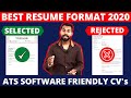 Best Resume format 2020  This Resume Selected For Job ...