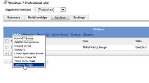zen11 deploying a windows7 image