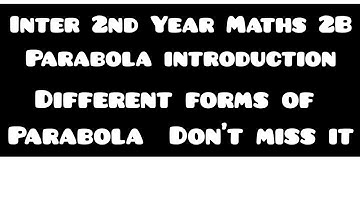 Parabola Introduction in telugu@math naresh eclass