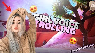 GIRL VOICE TROLLING a THIRSTY 17 YEAR OLD and JOINING HIS TEAM!! 🥵