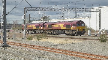 DB Schenker Class 66 pair passes Rugby (28/3/16)