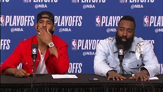 James Harden \& Chris Paul Postgame Interview | Jazz vs Rockets - Game 2 | May 2 | 2018 NBA Playoffs