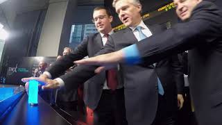 Ringing the opening bell at the TSX. | Coding For Veterans