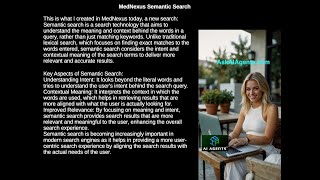 MedNexus Semantic Search - by AI Agents, Inc.