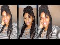 Half up/ half down messy bun with marley twist