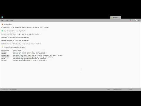 SQL PART-5 |  Constraints Tutorial | NOT NULL, UNIQUE, PRIMARY KEY, FOREIGN KEY & CHECK Explained