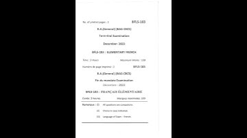 BFLS - 183  December 2023 Question Paper