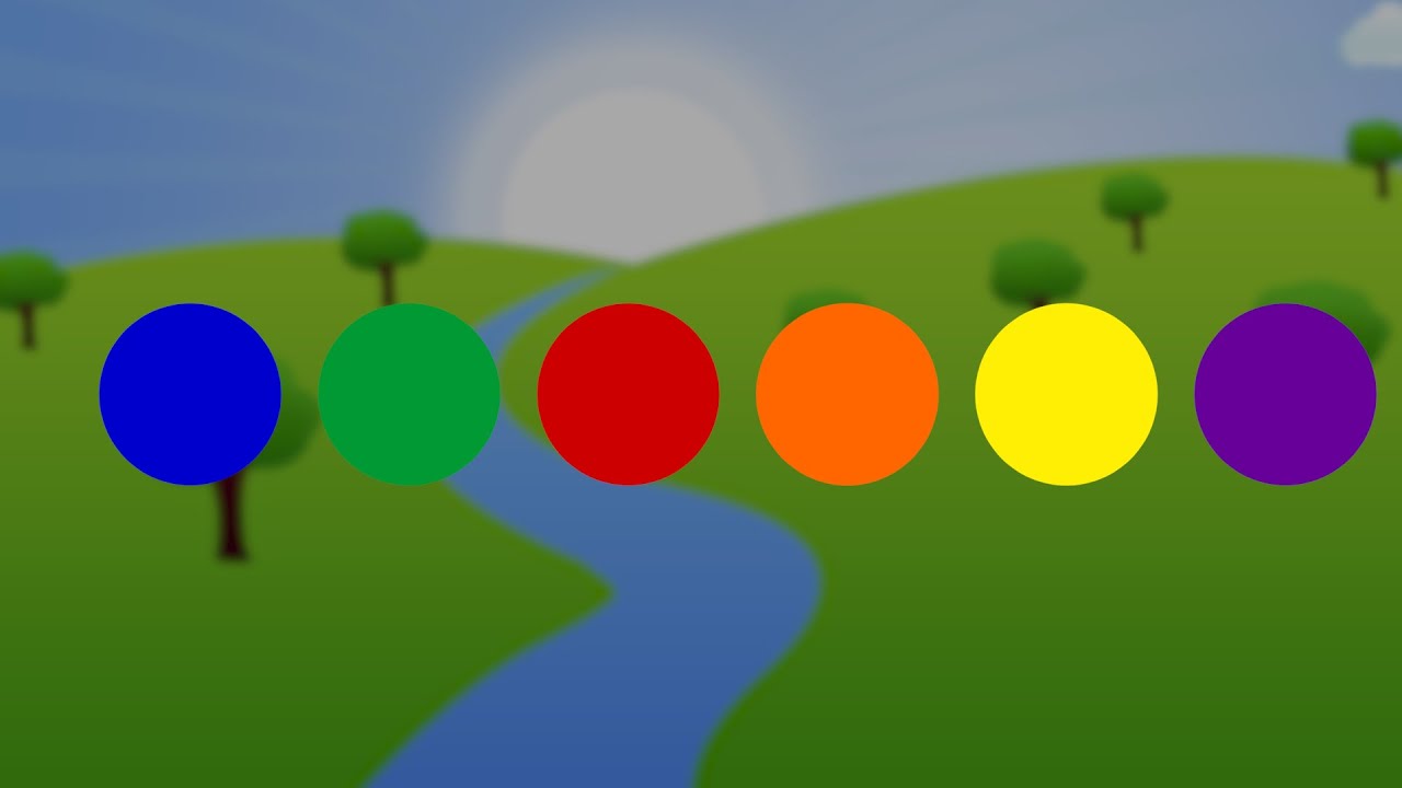 Coloured balls moving across the screen with words. Fun colours and ...